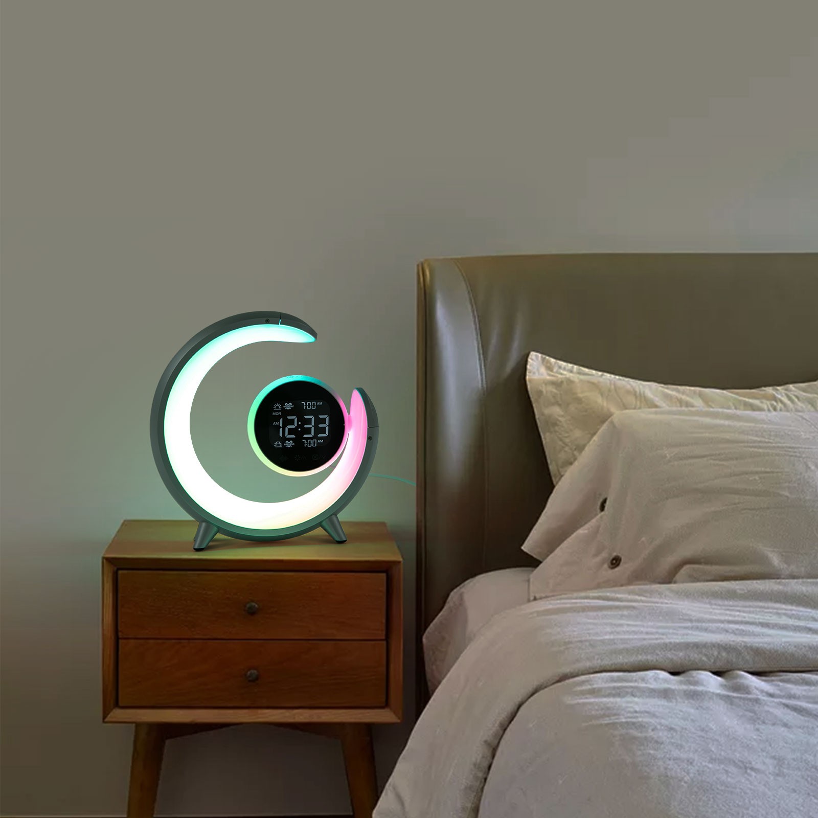 USB LED Desk Home Office Bedside Night Light Reading Lamp,Round,Touch Control