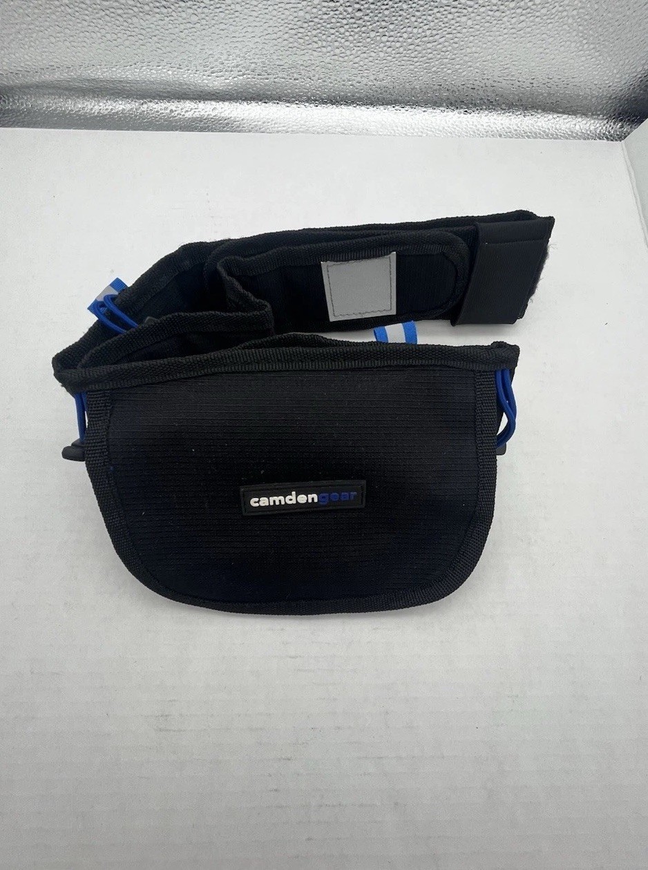 Camden Gear Hydration Running Belt Pack Black Blue Reflector Hook Loops