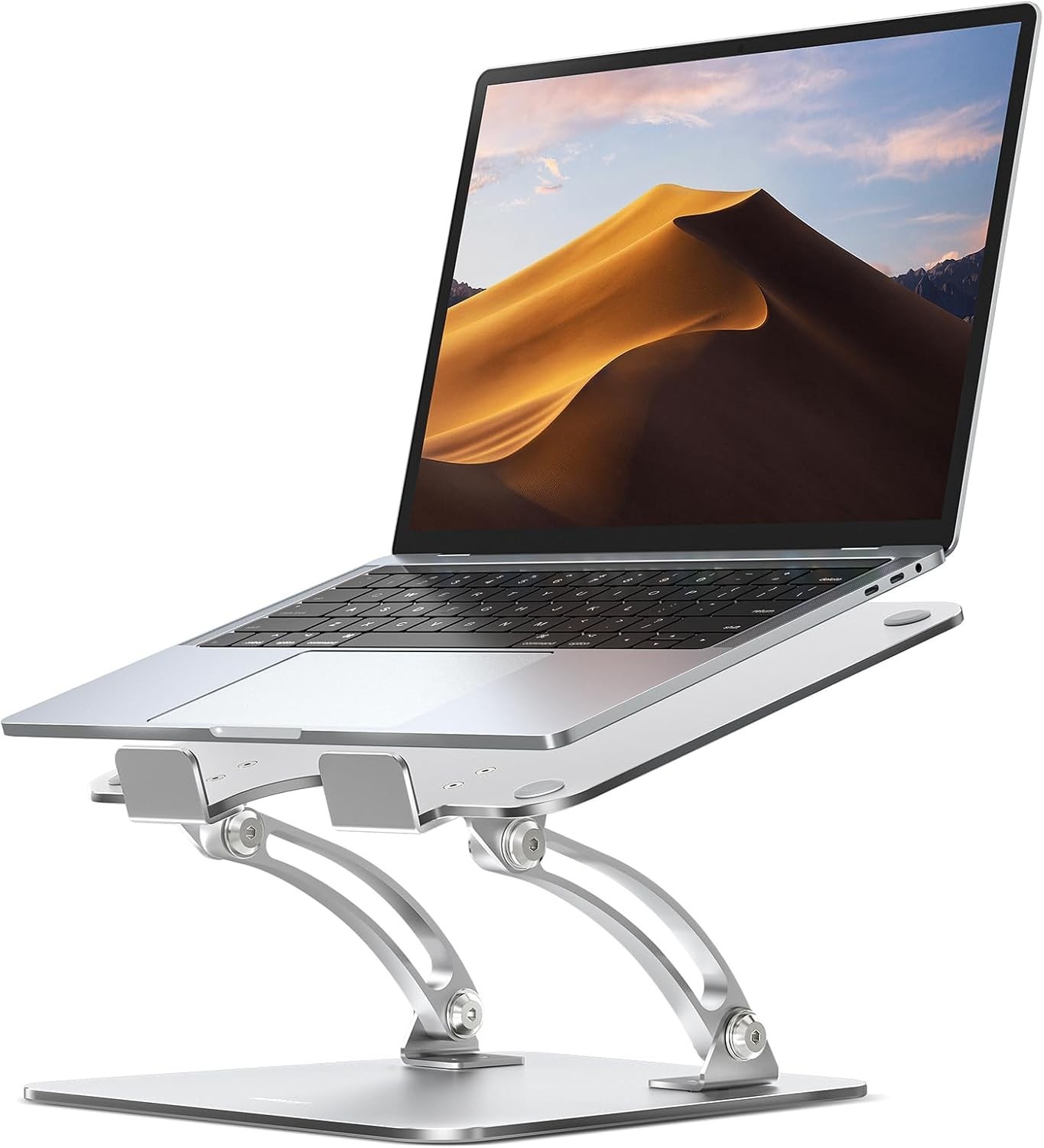 Ergonomic Adjustable Laptop Stand for Desk, Dual Foldable Computer Riser with...