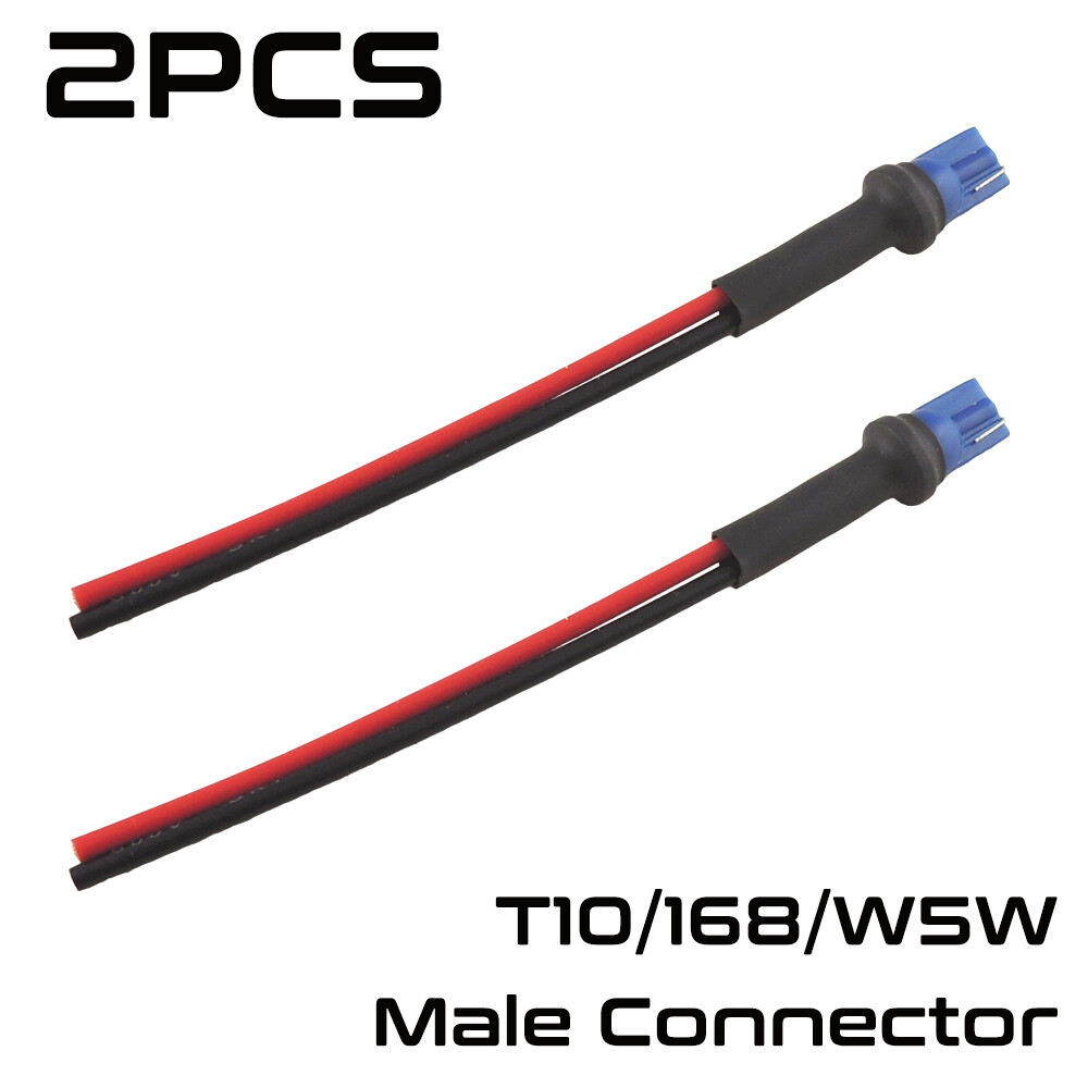 2pcs T10 168 2825 2821 W5W Light Bulb Male Connector Plug Adapter Wiring Harness