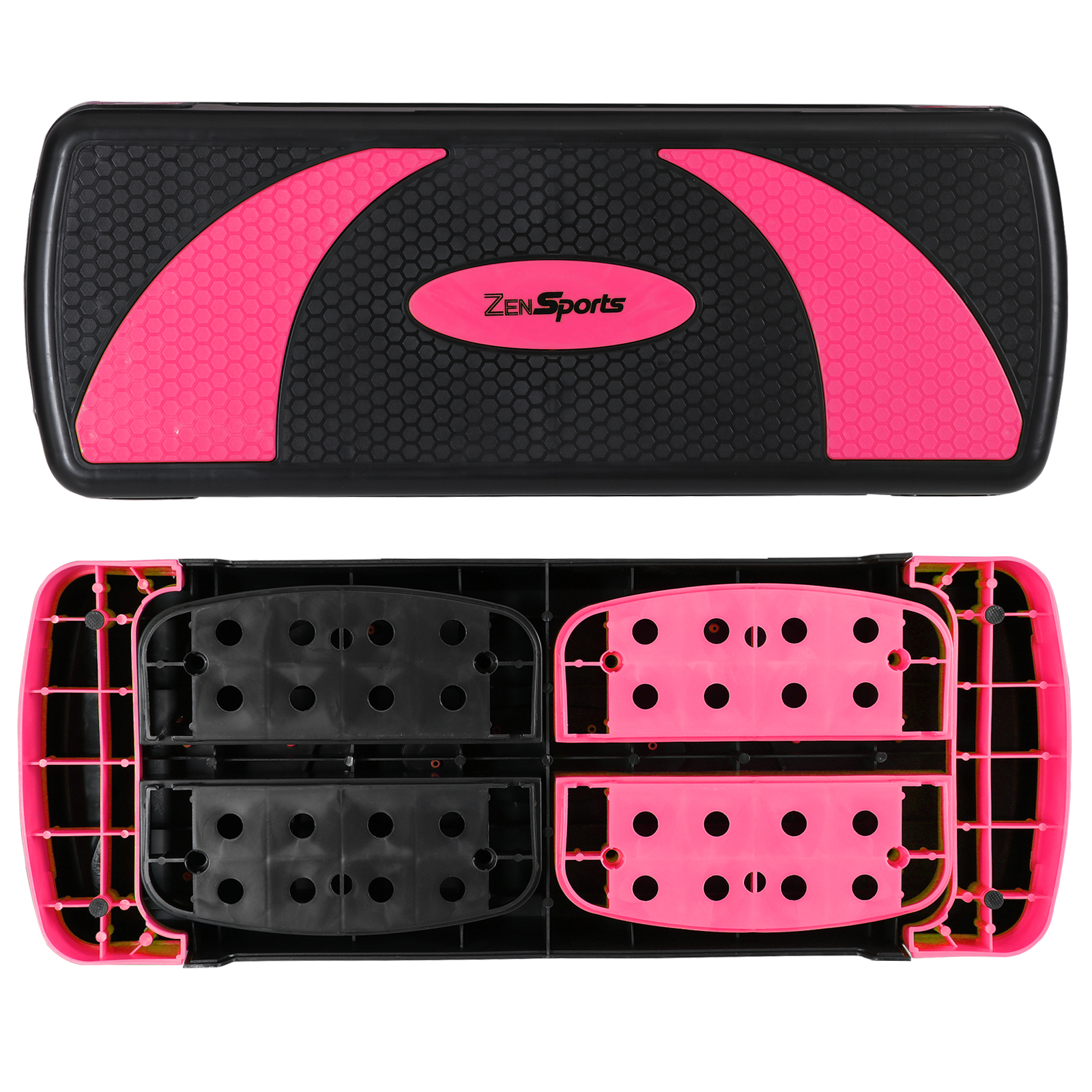 31 Inch Exercise Step Platform Adjust Aerobic Step Platform Workout Stepper Pink