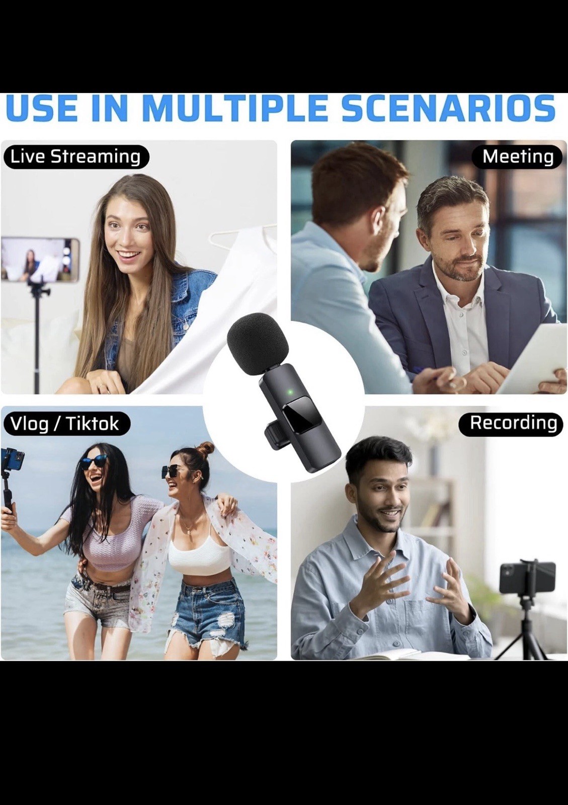 Microfono mini inalambrico de para celular iPhone solapa 2 mic