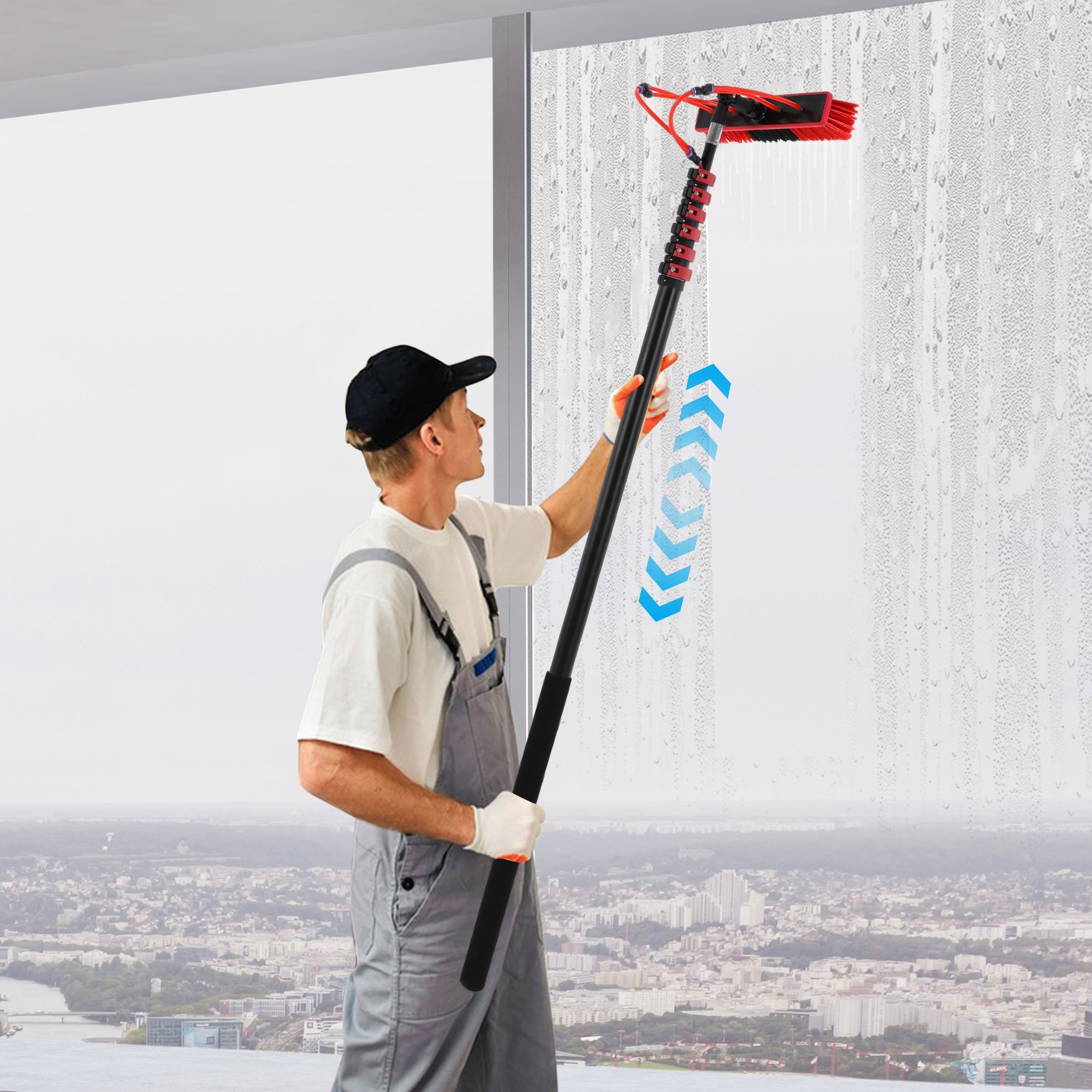 Solar Panel Cleaning Brush Outdoor Window Adjustable Pole Cleaning Kit Modern