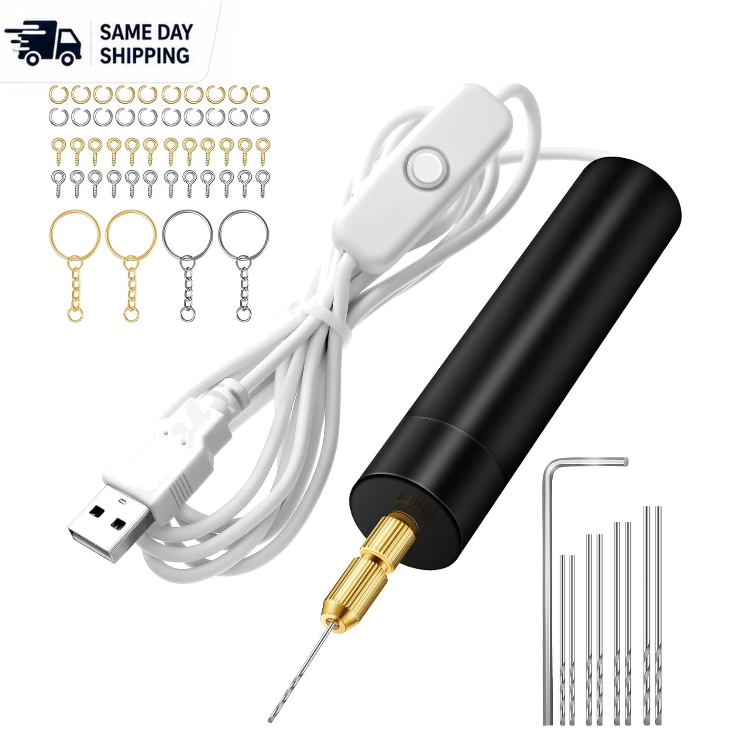Cordless Electric Hand Drill Set for Jewelry Making – 8 Precision Bits Included