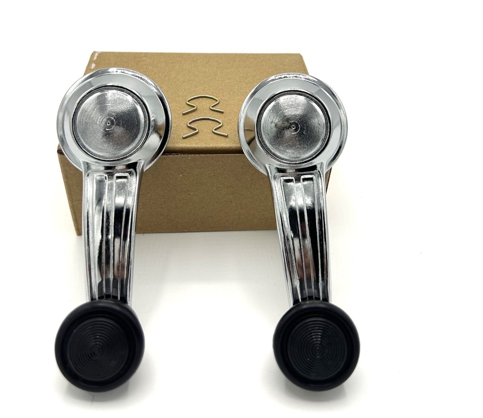Chrome Door Window Crank Handle Pair Set for Olds Buick Pontiac Cadillac Chevy