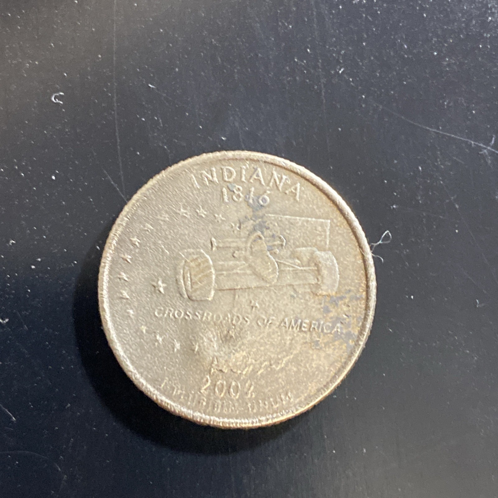 🔥2002- D Indiana State Quarter Very Unique Error-Strange looking Coin🔥