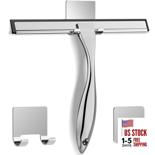 All-Purpose Stainless Steel Shower Squeegee for Shower Glass 10 Inch Silver