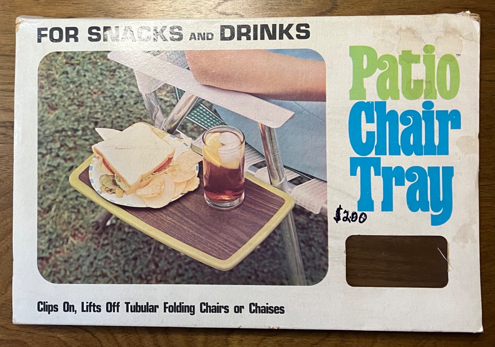 Cheinco Housewares Patio Chair Tray MCM 1970s with original packaging Suburbia