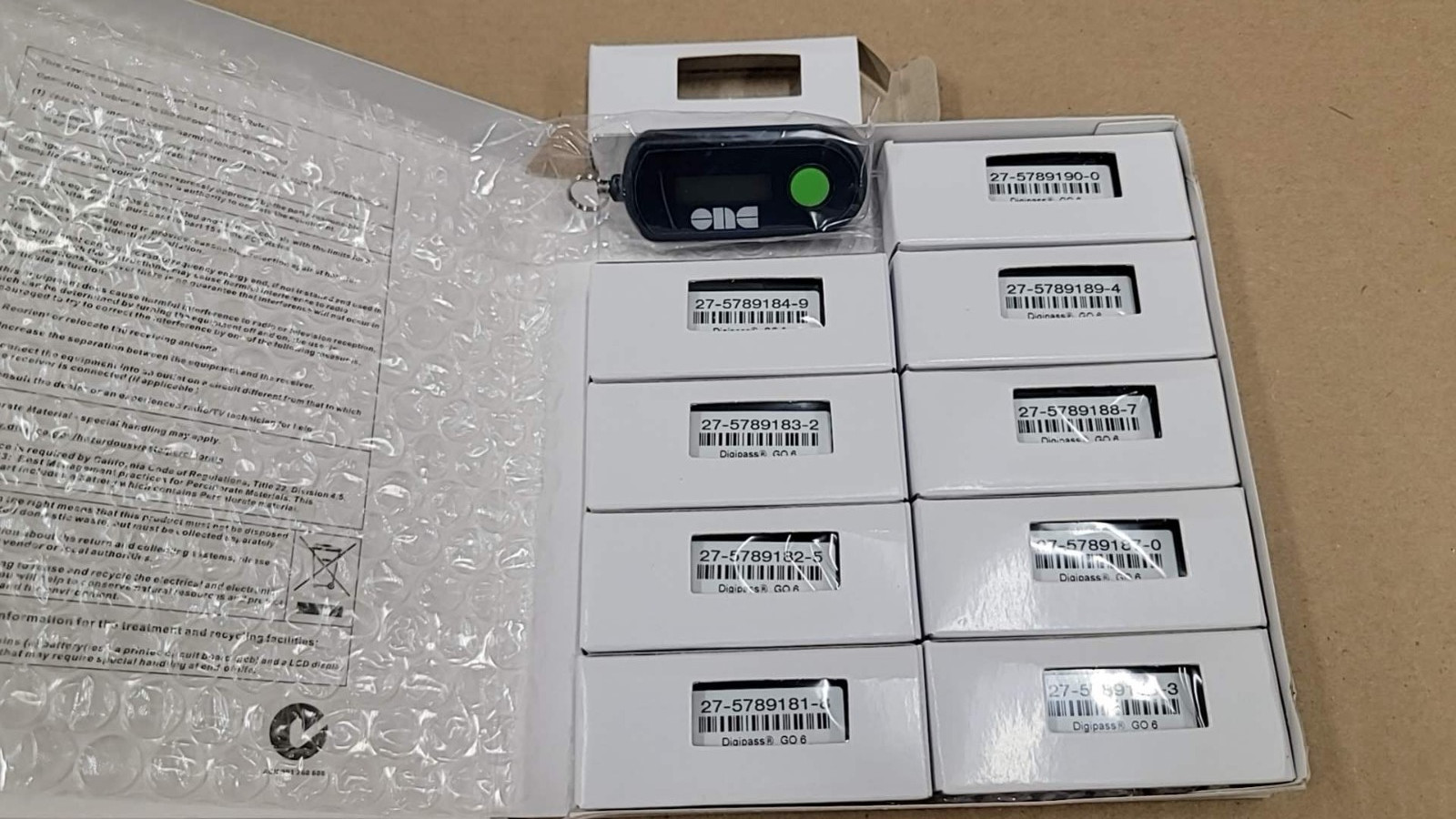 Lot Of 10 DUO Digipass Go 6 Authentification Device