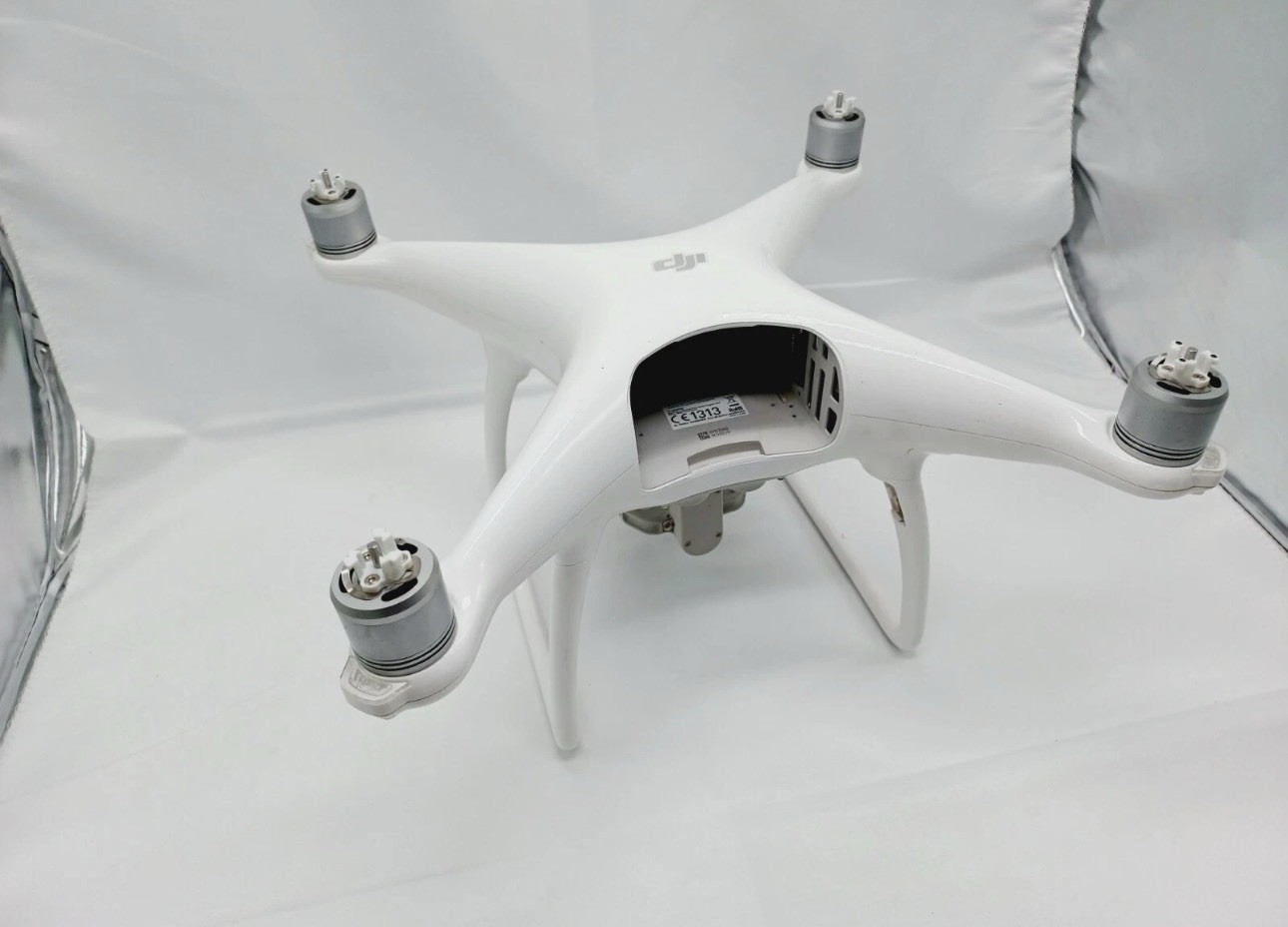 DJI Phantom White Quadcopter Drone Body with Camera Mount and Gimbal