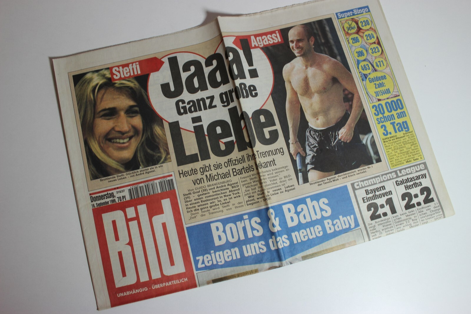 Bildzeitung 16.09.1999 September 16.9.1999 gift 20. 21. 22. 23rd Birthday