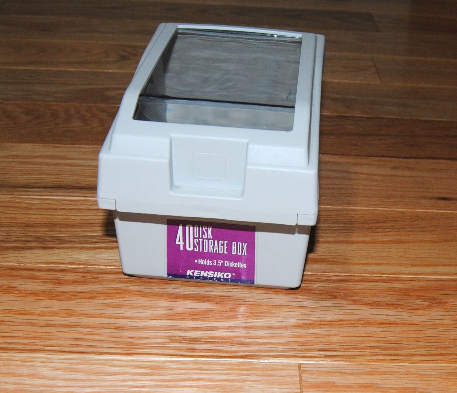 Kensiko 40 Floppy Disk Storage Box for 3.5" Floppy Disks Vintage Light Gray