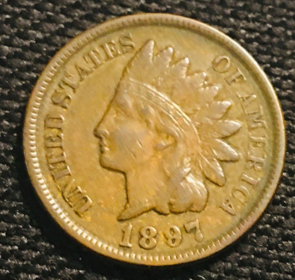 #D163   1897  INDIAN CENT  (HI-GRADE)