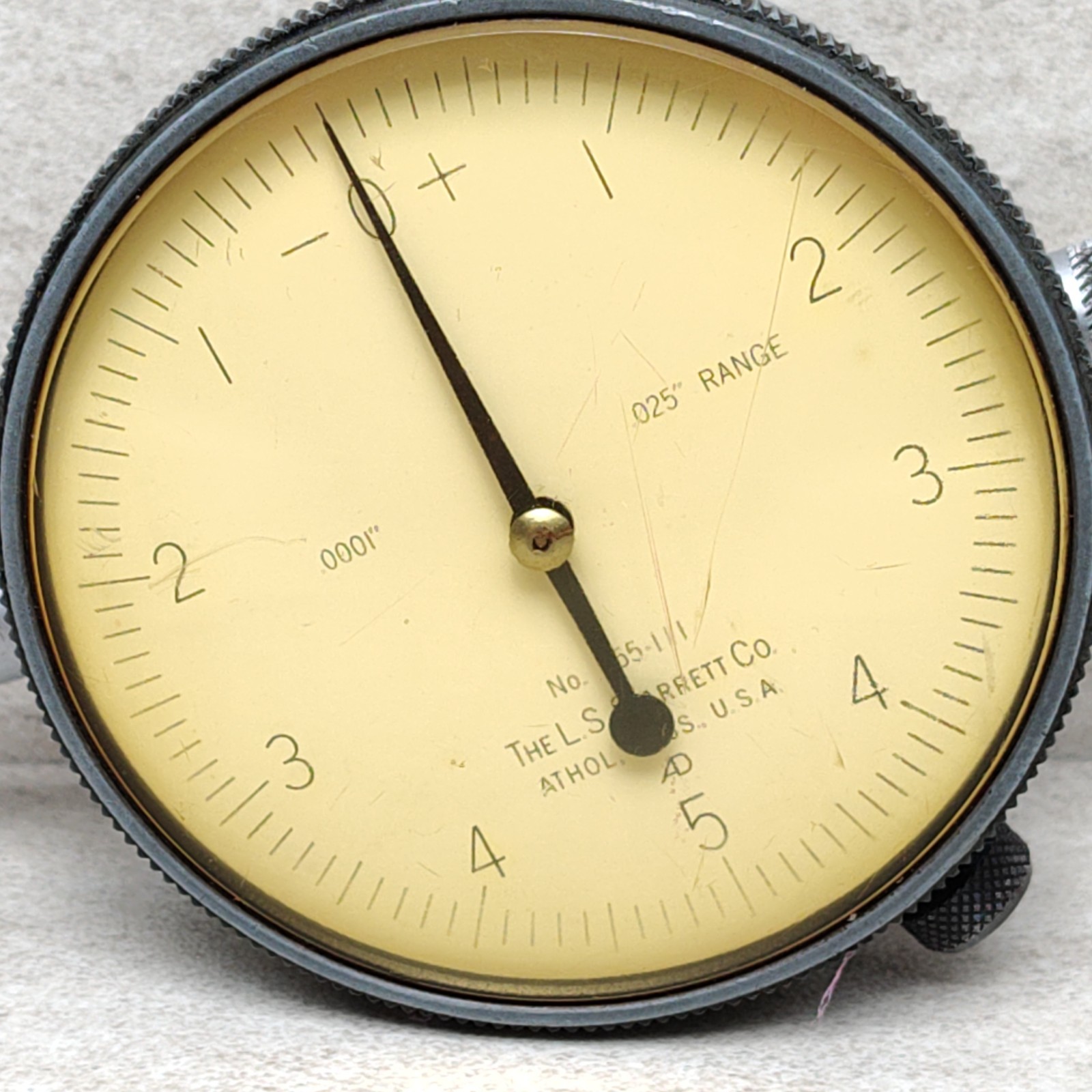 Starrett 655-111 Lug Back Dial Indicator .025" Range .0001"
