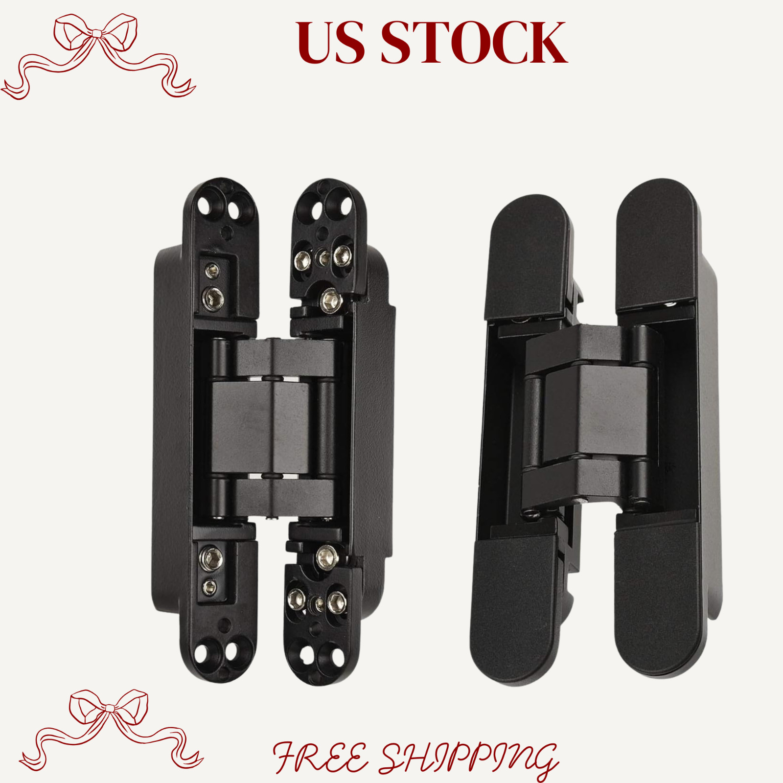 6" Hidden Door Hinges - 180° Invisible Concealed Hinges (2-Pack)