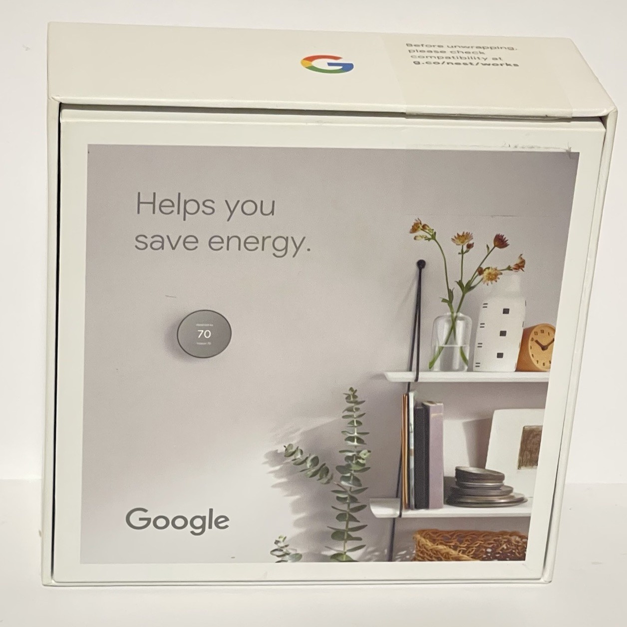 Google Nest Thermostat Charcoal Round App Control Google Home Compatible
