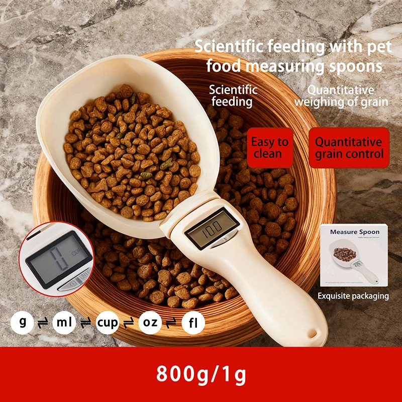 Cat food and dog food spoon electronic scale measuring spoon for cats and dogs w