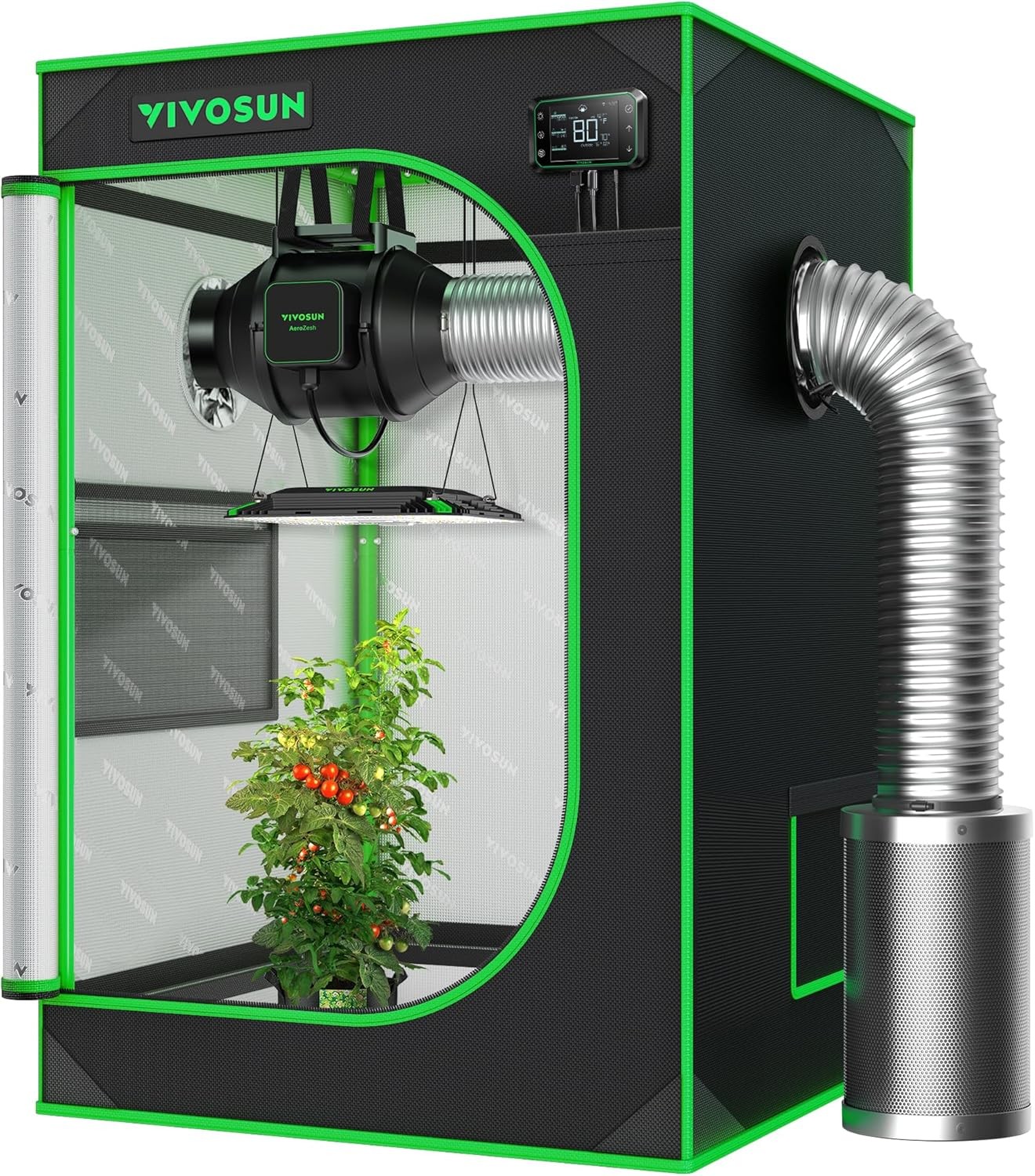2x2 Grow Tent 24"x24"x36" High Reflective Mylar with Observation Window