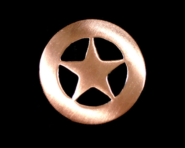 Western Decor Copper Ranger Star (6) 3/4" Conchos