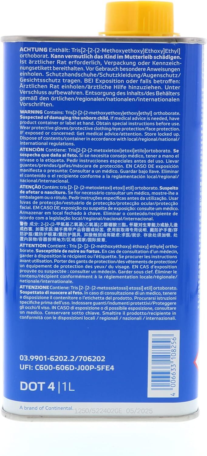 1 Liter ATE Original TYP 200 DOT 4 Brake Fluid (706202) – Racing Quality