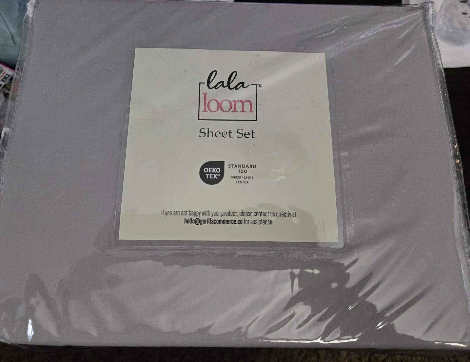 lalaLOOM Twin Bed Sheet Set Soft Microfiber Luxury Bedding Extra Deep Po GRAY