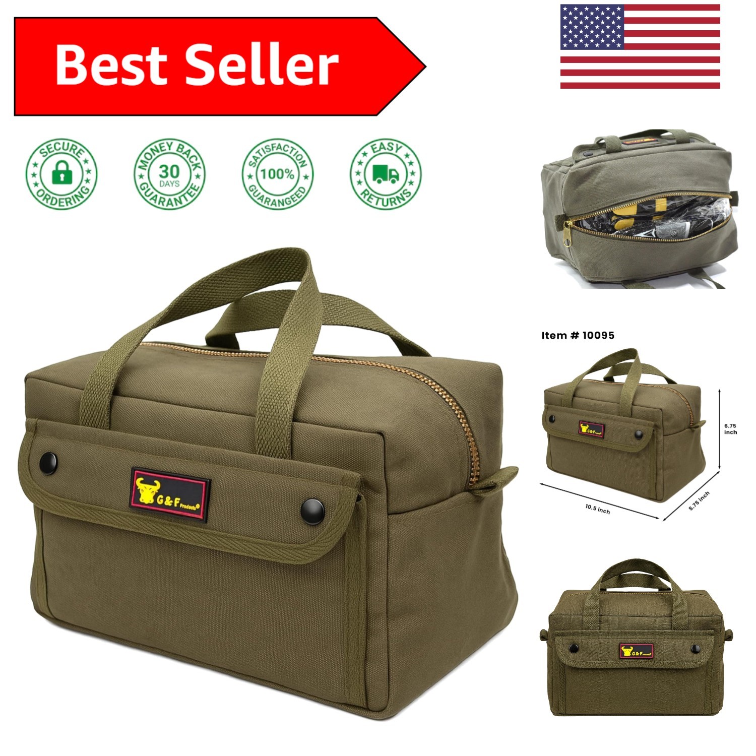 Versatile 11"x7" Water-Resistant Waxed Canvas Duffle Bag with Adjustable Strap