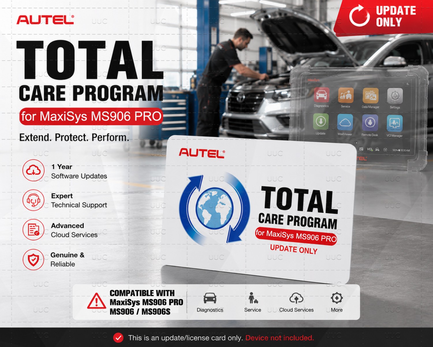 Autel MaxiSYS MS906 PRO 1 Year Update MS906P1YRUP Total Care Program TCP Card