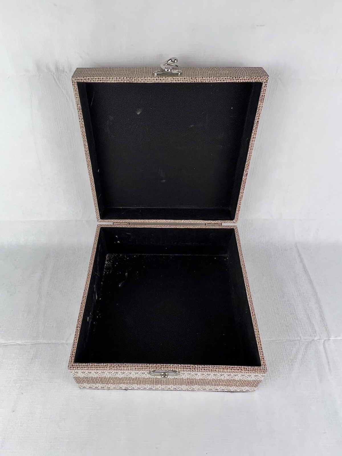 9.5x9.5x4.75 Trinket Box Tree Scallop Sea Shell Hinged Hook Closure