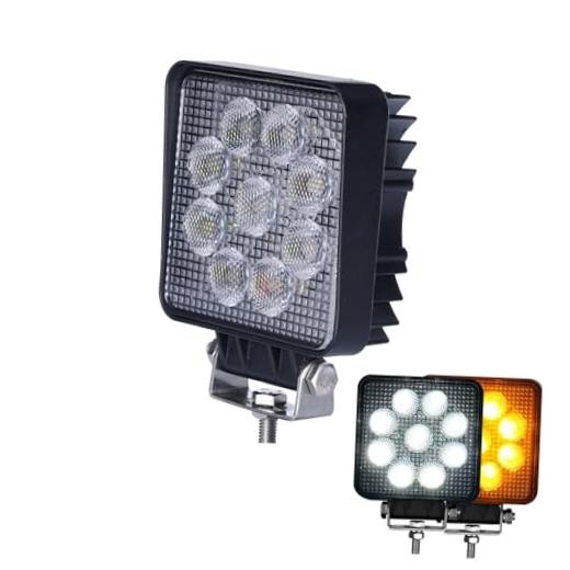 4.2inch LED Work Light for Trucks | Double Color with Amber Strobe Light Square