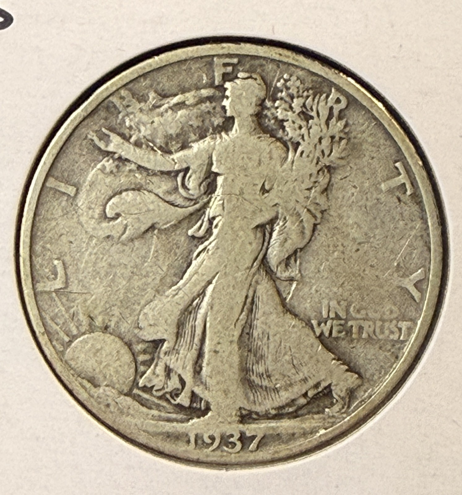 1937-S Walking Liberty Half Dollar, Nicely Circulated, (22349)