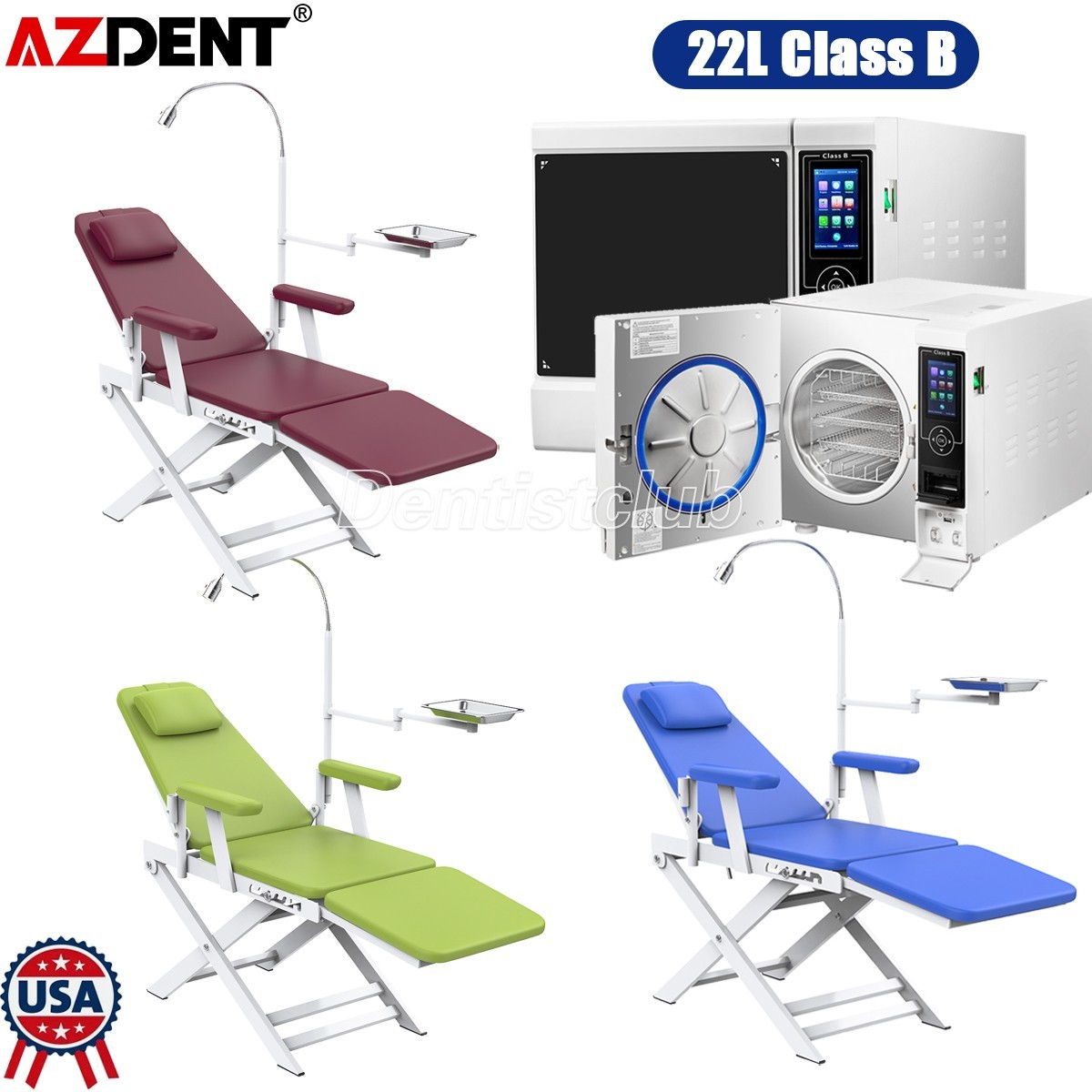 22L Dental Autoclave Steam Sterilizer Class B Sterilization  Lab Equipment/Chair