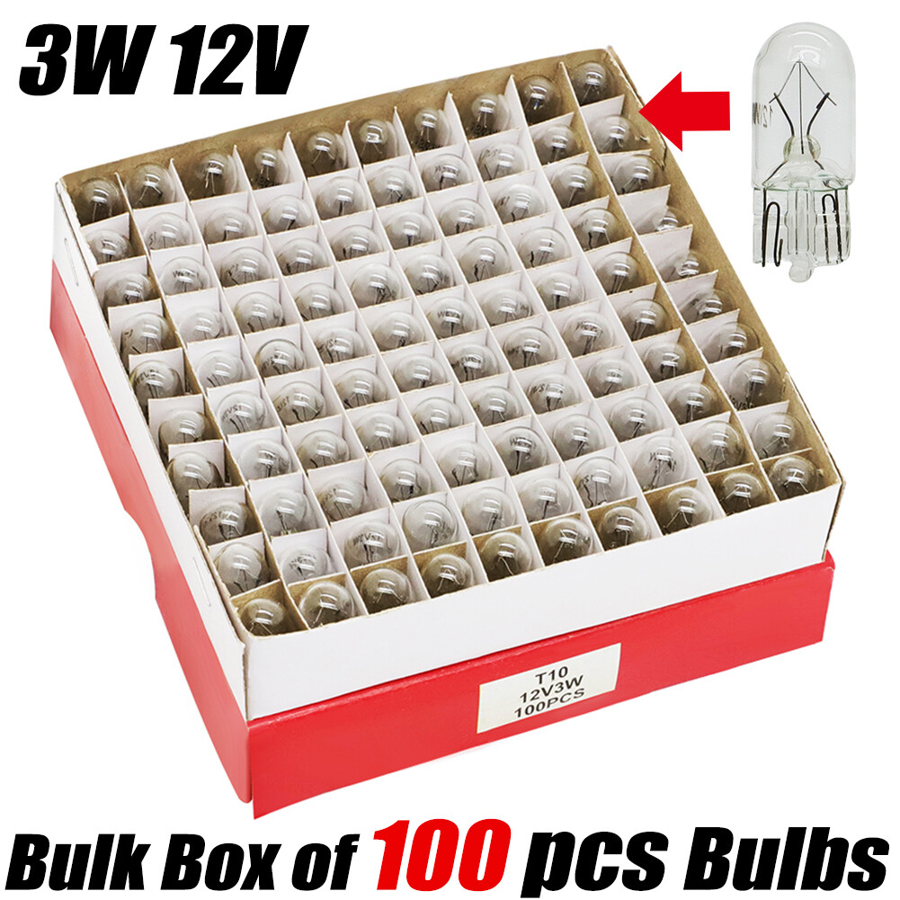 100x T10 W5W 2825 Interior Wedge Incandescent Instrument Panel Dash Light Bulbs