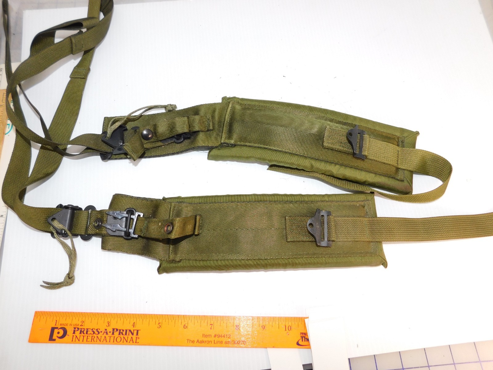 US Army Shoulder Strap set, DoubleQuick release, Padded, OD green