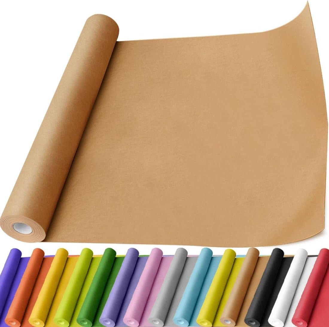 Brown Kraft Paper Roll 17.5 x 50 Feet 70GSM for Gift Wrapping Crafts Packing