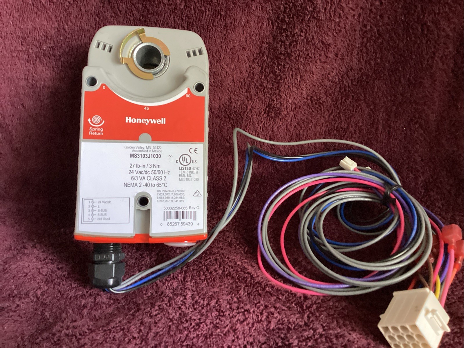 Honeywell MS3103J1030 Spring Return Damper Actuator New No Box