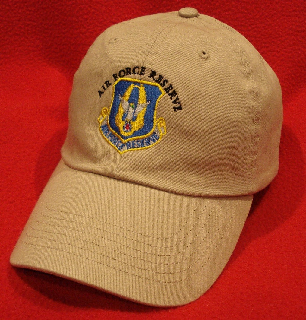 Air Force Reserves embroidered USAF Ball Cap, low profile cotton - khaki hat