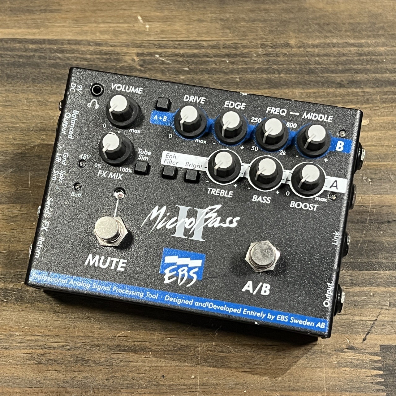 EBS Microbass II Bass Preamp Pedal 2-Channel Clean and Drive Used