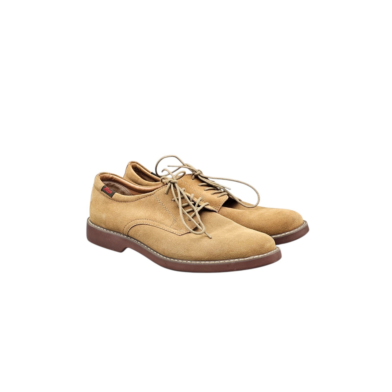 GH Bass Men's Size 10.5 W Wide VGC Pasadena Tan Suede Leather Oxfords Shoes
