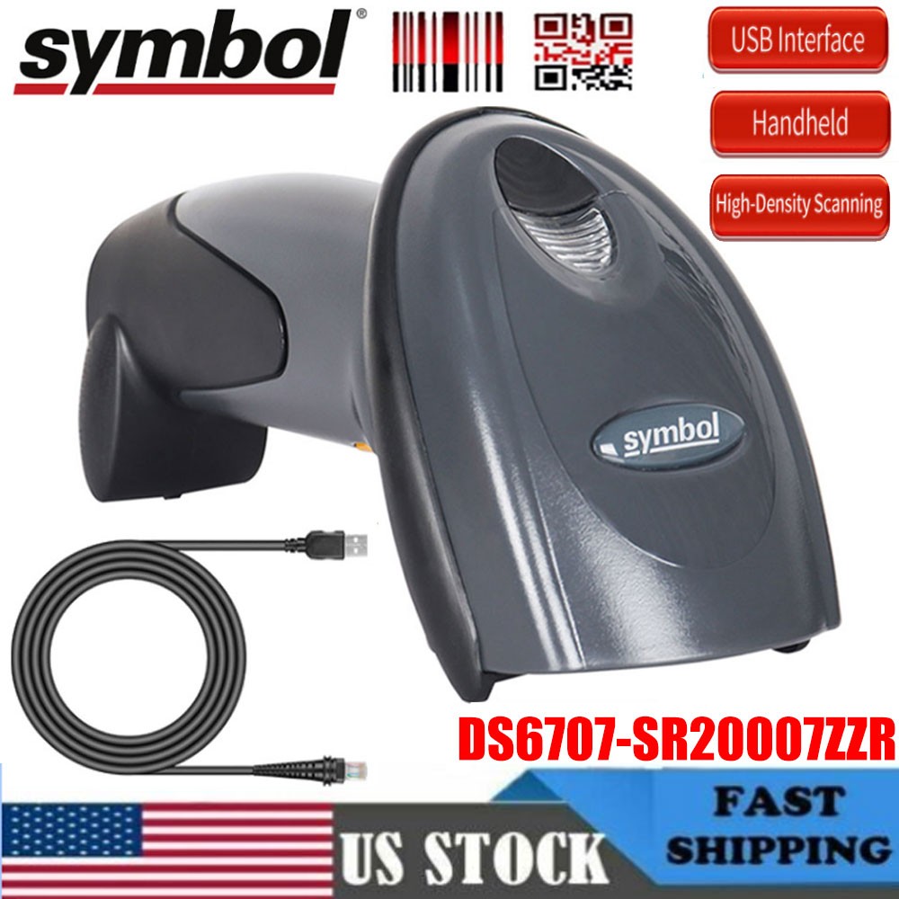 Symbol DS6707 Handheld 1D 2D Barcode Scanner DS6707-SR20007ZZR With USB Cable US