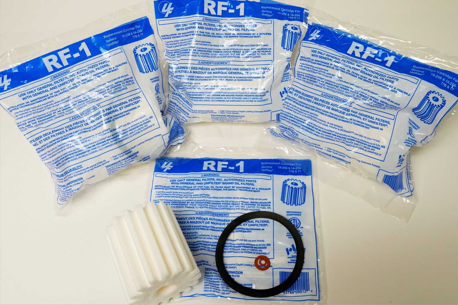 RF-1 4 PACK Fuel Oil Filter Gear Tooth for 1A-25A 77 XF-25 8055 F-300 A-77
