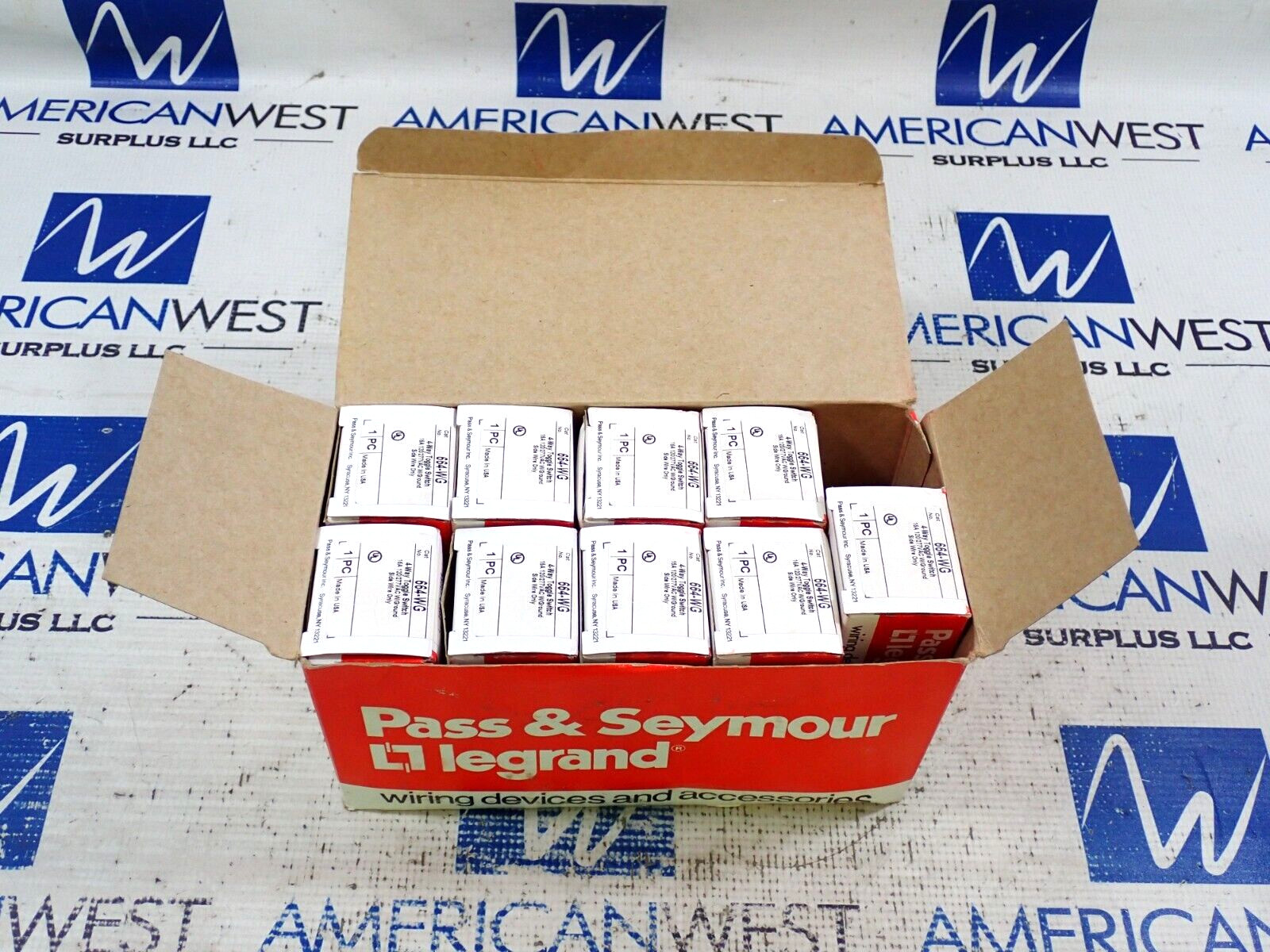 Pass & Seymour 664-WG 4 Way Toggle Switch 15A 120/277V White Lot of 9