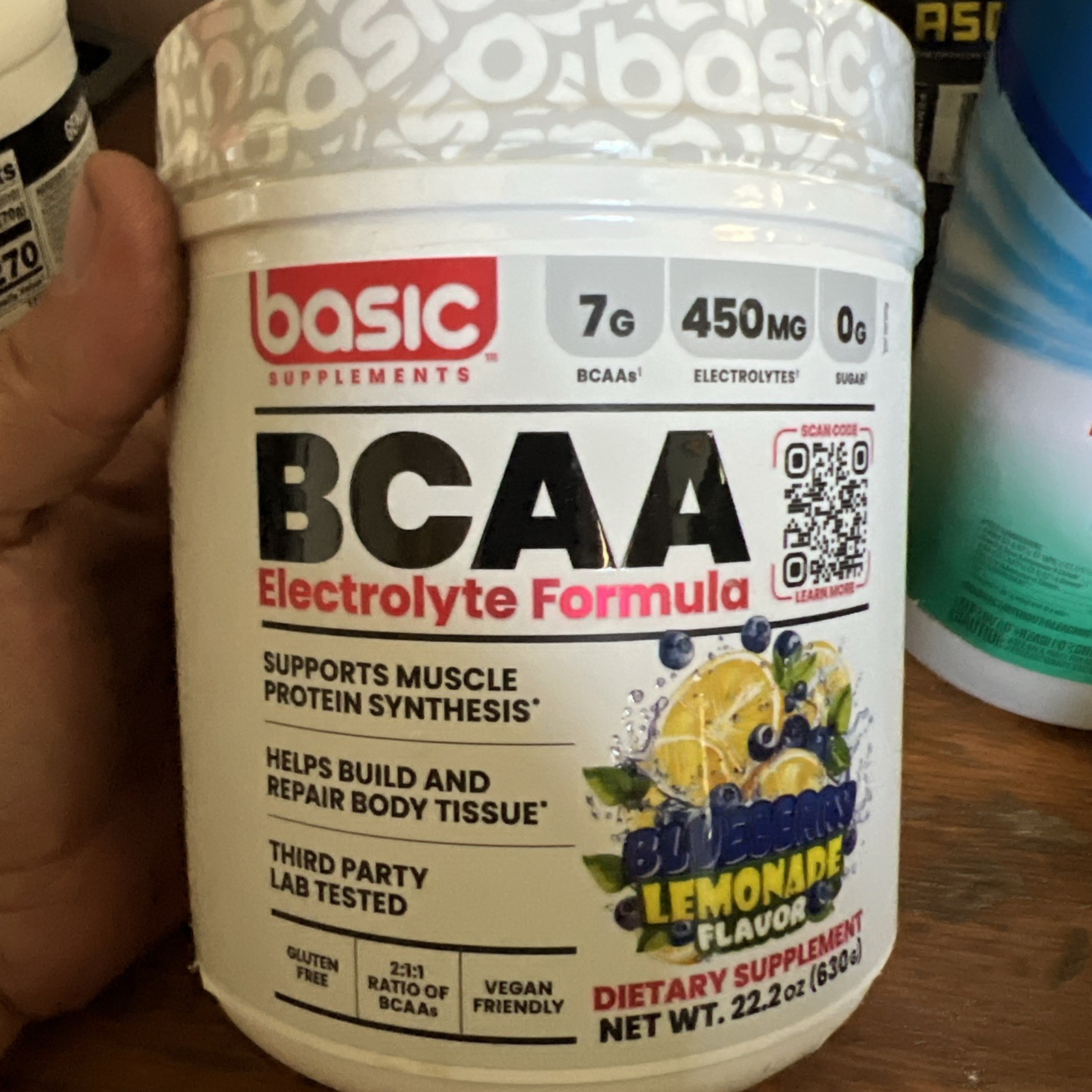 BASIC SUPPLEMENTS BCAA Powder Electrolyte Formula with 7g BCAAs 211 Ratio 450...