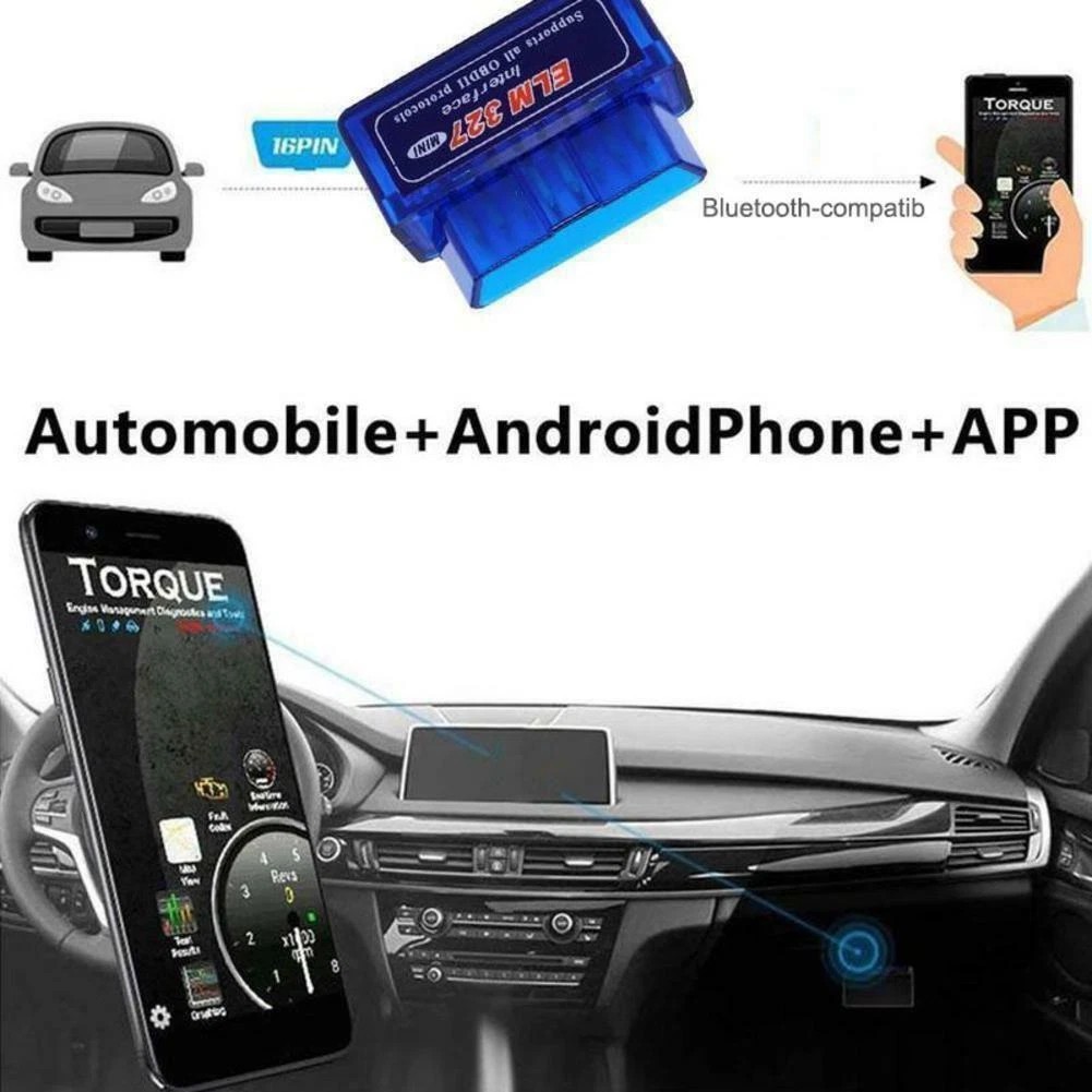 OBD2 ELM327 V2.1 MINI Bluetooth Car Code Reader Diagnostic Scanner For Android