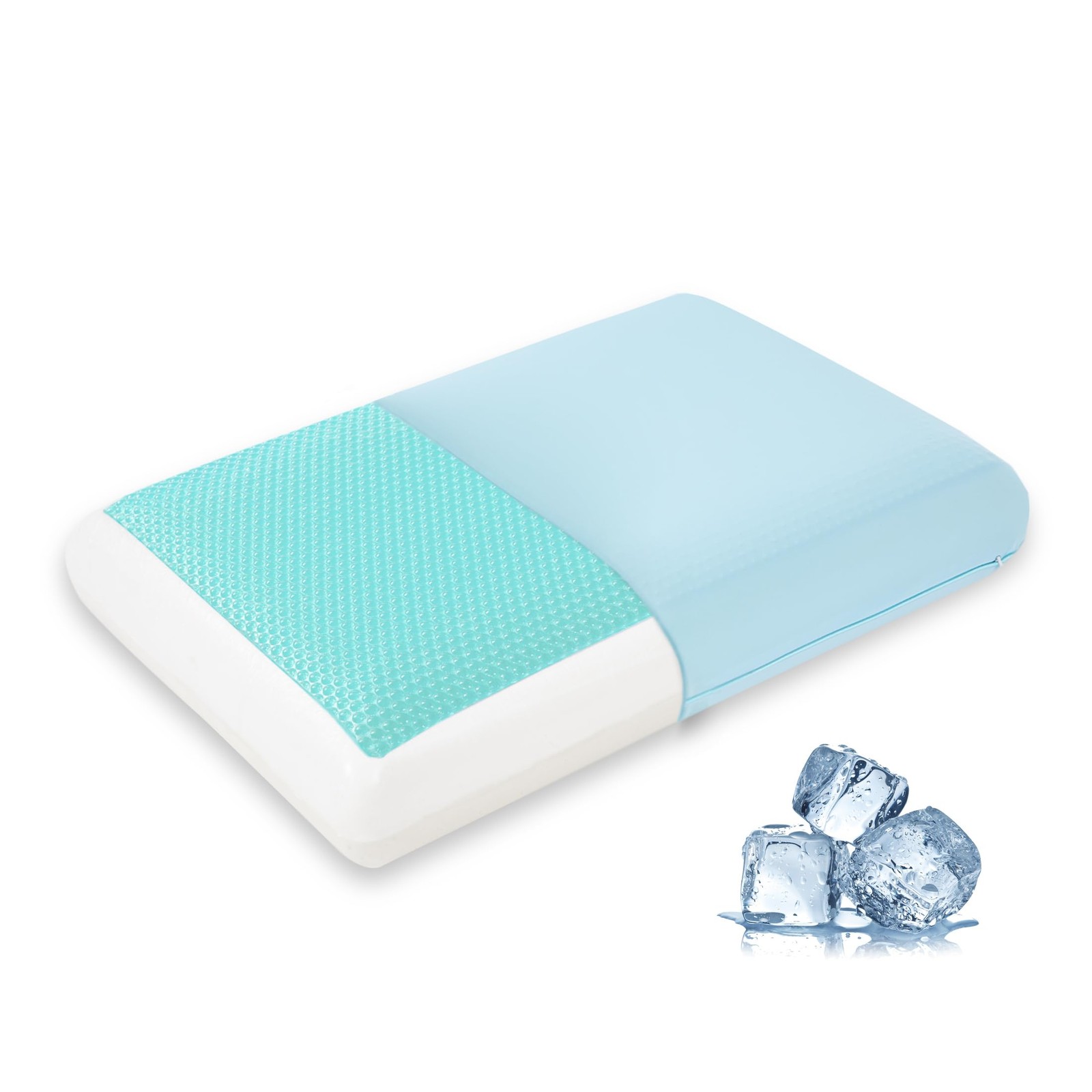 Cooling Pillow for Sleeping, Gel Memory Foam Pillow with Reversible Cover, Ne...