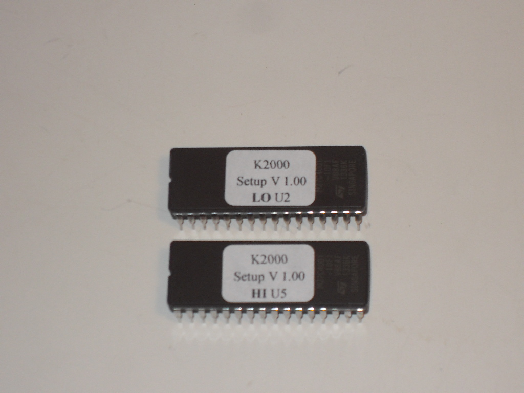 KURZWEIL K2000 K2000R Setup Eproms - new Setup Eproms Version 1.00 ROM 1