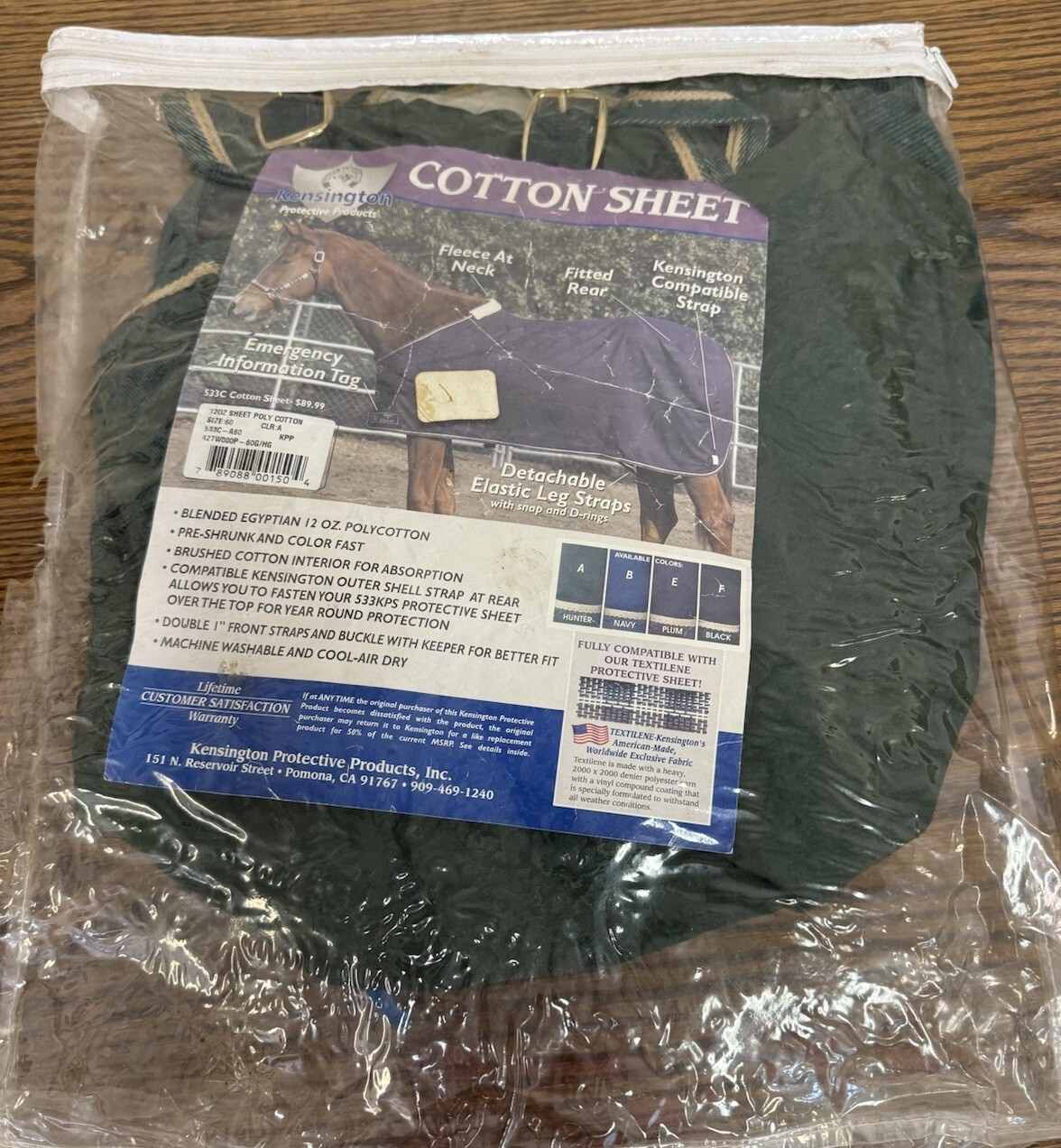 Kensington Protective Products 12 Oz Poly Cotton Stable Sheet Horse Sheet Sz 60