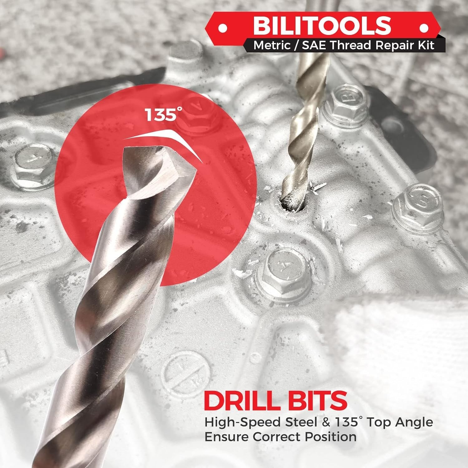 M10x1.25 Thread Repair Kit - HSS Drill & Stainless Inserts for Durable Repairs