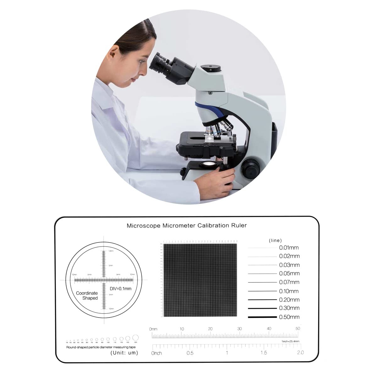 Multifunction Microscope Micrometer Calibration Ruler Slide，Microscope Reticl...