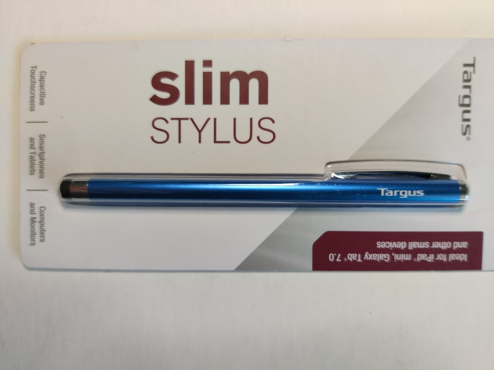 Targus Slim Stylus for Smartphones Tablets Touchscreens Blue AMM1203US