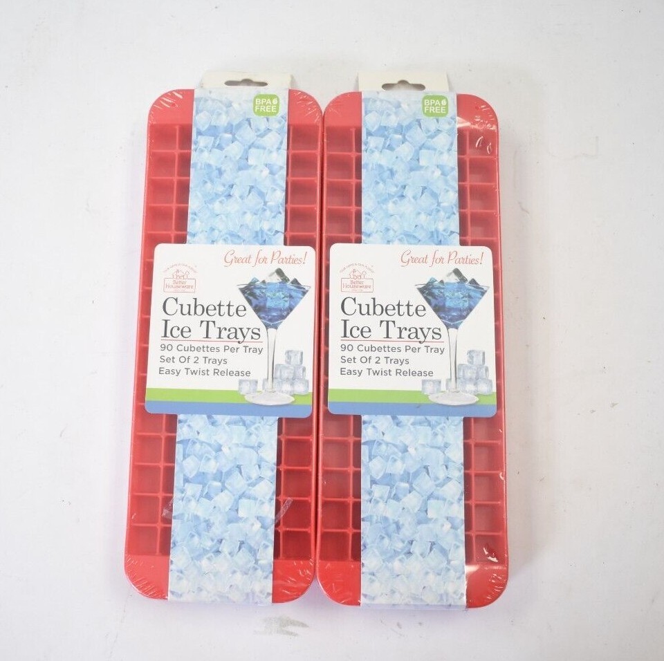 Cubette Mini Ice Cube Mold Trays 90 Square Easy Release BPA Free Lot of 4 Trays